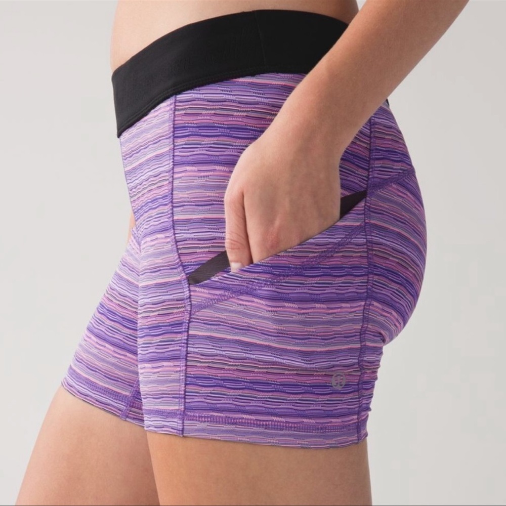 Lululemon What The Sport Short Space Dye Twist Iris Flower Pink Shell